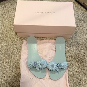 Sophia Webster Pastel Blue Floral Sandals